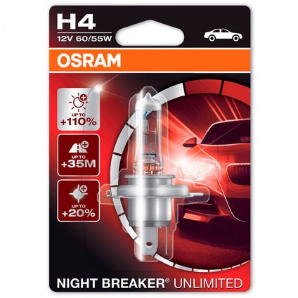 H4 Osram Night Breaker Unlimited 12V к-т 2бр 